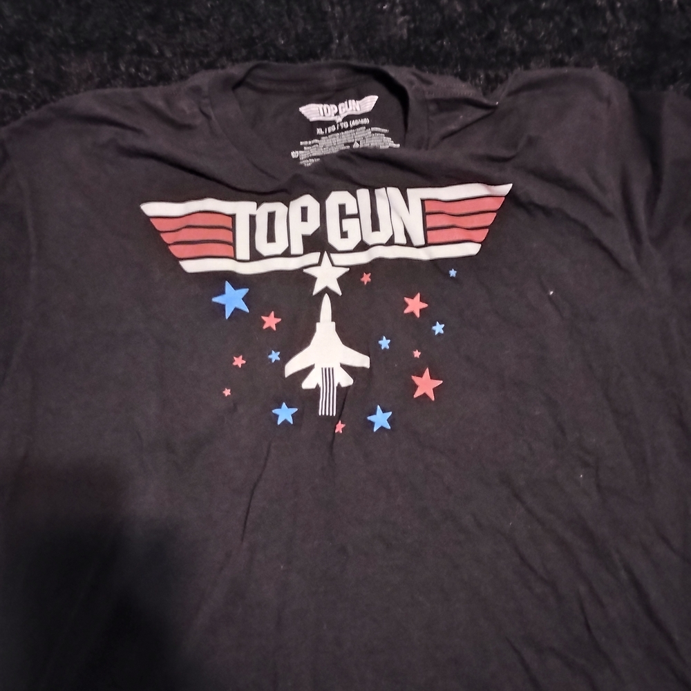 MAD Engine Black Top Gun Tee with Red and Blue Stars